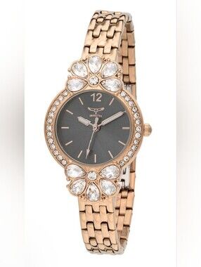 NWT Invicta Wildflower Women's Watch - 30mm Rose Gold 69110 Charcoal Copper Dial